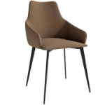 Picture of Dining Chair Ergonomic Design with Upholstered Seating and Sturdy Iron Legs