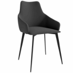 Picture of Dining Chair Ergonomic Design with Upholstered Seating and Sturdy Iron Legs