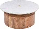 Picture of 36" Natural Acacia marble top Coffee Table