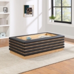 Picture of 30" Vegan Leather Rubberwood Coffee Table