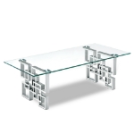 Picture of 48" / 20" Glass Stainless Steel Coffee Table ,Console Table and End Table