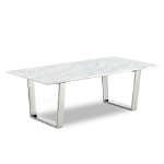 Picture of 48" / 20" Stone Marble Veneer Stainless Steel Coffee Table, Console Table and End Table