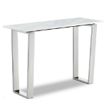 Picture of 48" / 20" Stone Marble Veneer Stainless Steel Coffee Table, Console Table and End Table