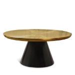 Picture of 36"/ 20" Matte Black Iron Base Contemporary Design Coffee table and End Table