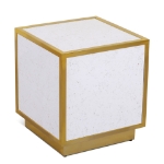 Picture of 32"/20" Gold Metal Base Contemporary Design Faux Marble Coffee Table and End Table