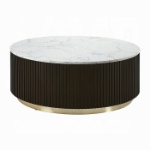 Picture of White Natural Marble Top & Espreeso Finish Coffee Table