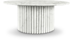 Picture of 36"/18" Fluted Travertine Base Genuine Marble Coffee Table and End Table