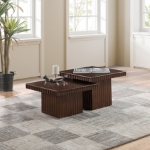 Picture of 21"/37.5" Rubberwood Oak Veneer MDF Coffee Table and 2 Piece Coffee Table