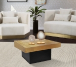 Picture of 32" Matte Black Metal Base Coffee Table and End Table