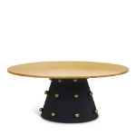 Picture of 36"/20" Matte Black Gold Coffee Table and End Table