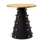 Picture of 36"/20" Matte Black Gold Coffee Table and End Table