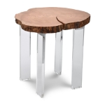 Picture of 32"/20" Acacia Wood Acrylic Coffee Table and End Table