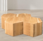 Picture of 24"  Modular Shape Natural Wood Grain Variation Coffee Table