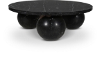 Picture of 39" Three Round Ball Shaped Genuine Marble Bases Coffee Table