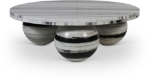 Picture of 39" Three Round Ball Shaped Genuine Marble Bases Coffee Table