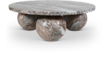 Picture of 39" Three Round Ball Shaped Genuine Marble Bases Coffee Table