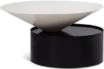 Picture of 30"/ 15" White Metal Top Matte Black Coffee Table and End Table