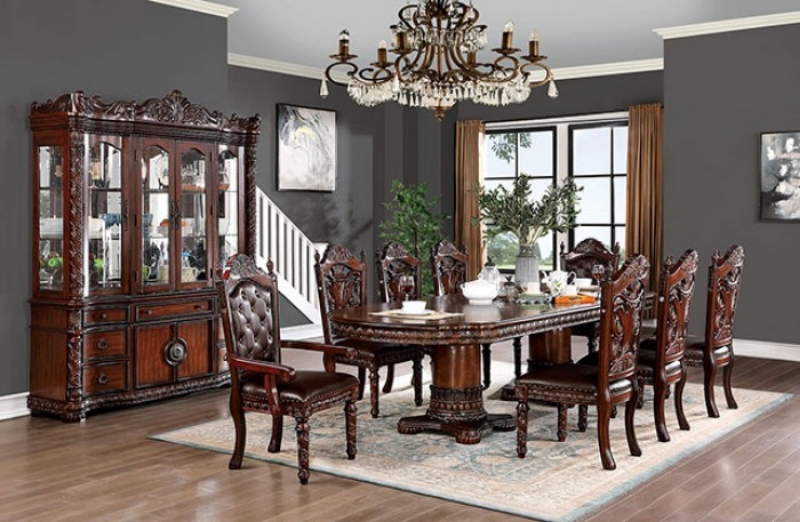 Picture of Double Pedestal Base Wood Veneer Dining set