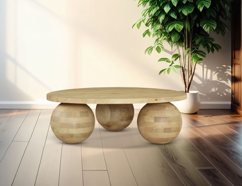 Picture of 39" Solid Acacia Wood Coffee Table