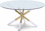 Picture of 34"/ 18" Acrylic & Gold Metal Base Round Coffee Table and End Table