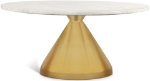 Picture of 36"/ 20" Brushed Gold Stainless Steel Genuine White Marble Top Coffee Table and End Table