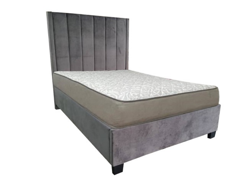 Picture of Grey Velvet platform bed