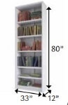 Picture of Bookcase with Doors  33" x 12" x 80"H