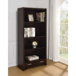 Picture of 31.5"L X 11.75"W X 70.75"H Cappuccino Wood Bookcase