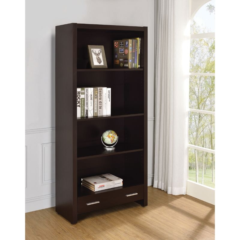 Picture of 31.5"L X 11.75"W X 70.75"H Cappuccino Wood Bookcase