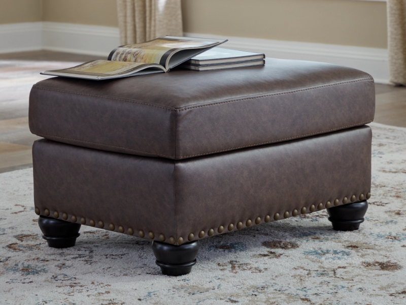 Picture of 34" inch Leather Traditional Ottoman