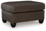 Picture of 34" inch Leather Traditional Ottoman