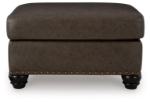 Picture of 34" inch Leather Traditional Ottoman