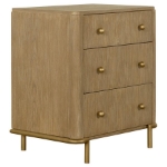 Picture of 3- Drawer Natural/Black Nightstand