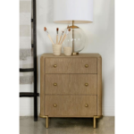 Picture of 3- Drawer Natural/Black Nightstand