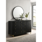 Picture of 8 - Drawer Natural/Black Dresser and Mirror