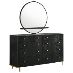 Picture of 8 - Drawer Natural/Black Dresser and Mirror