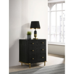 Picture of 3- Drawer Natural/Black Nightstand