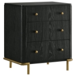 Picture of 3- Drawer Natural/Black Nightstand