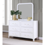 Picture of 6-Drawer White Dresser and Mirror