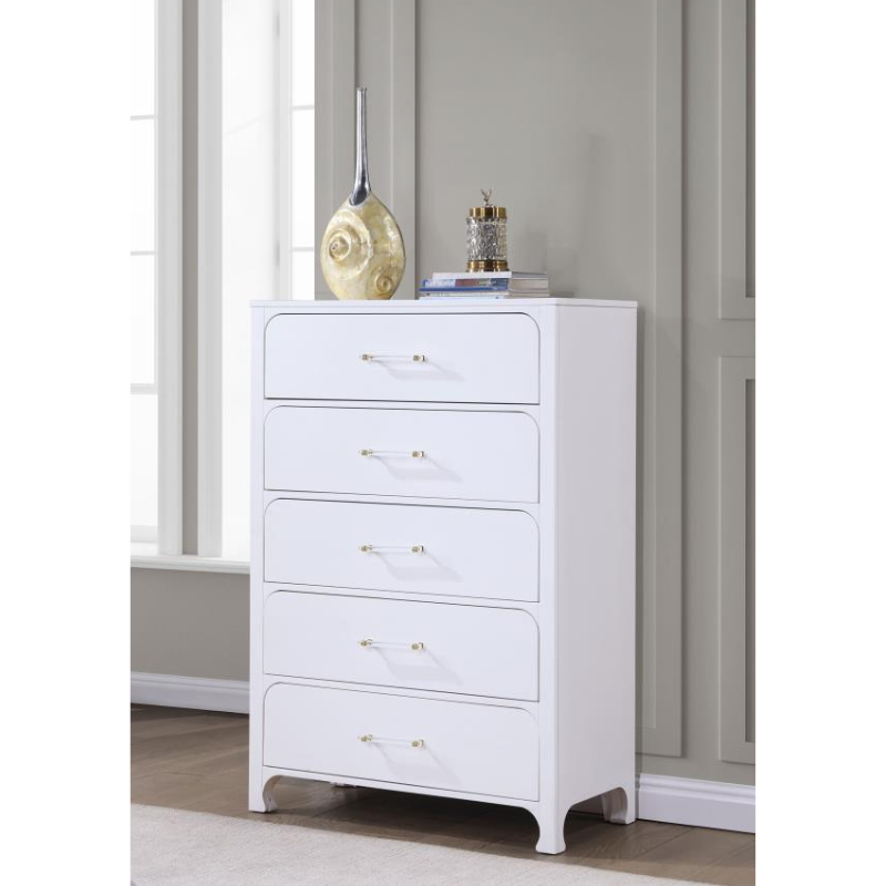 Picture of 38" inch 5-Drawer White Bedroom Chest