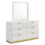 Picture of 6-Drawer White/Black Dresser and Mirror