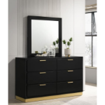 Picture of 6-Drawer White/Black Dresser and Mirror