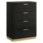 Picture of 31" inch 4-Drawer White/Black Chest