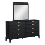 Picture of 8-Drawer Black Dresser and Mirror