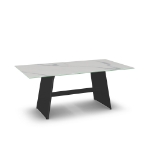 Picture of Tayra Glass, Stone/Marble and Wood Customized Dining Table