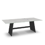 Picture of Tayra Glass, Stone/Marble and Wood Customized Dining Table