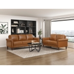 Picture of Brown, Chocolate, Dark gray Leather Sofa