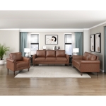 Picture of Brown, Chocolate, Dark gray Leather Sofa