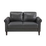 Picture of Brown, Chocolate, Dark gray Leather Loveseat