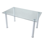 Picture of 55" White/Black glass top Dining Table